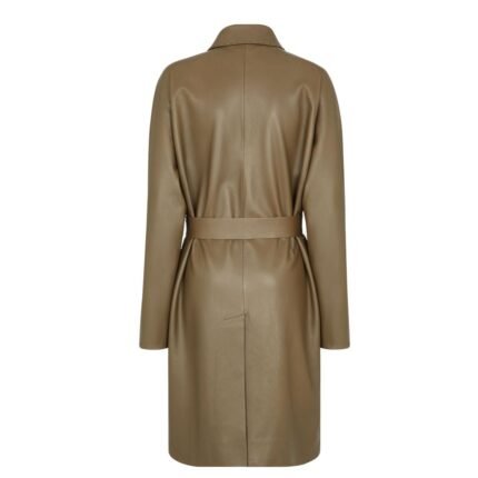 FENDI OVERCOAT GREEN LEATHER OVERCOAT