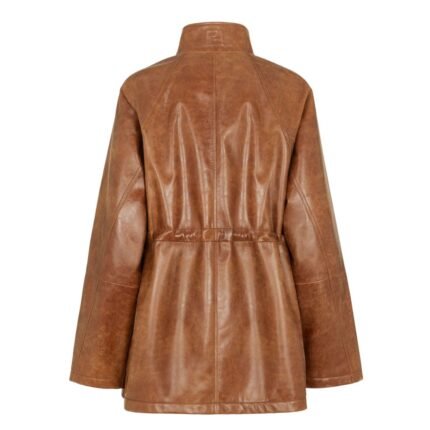 FENDI BLOUSON BROWN LEATHER JACKET