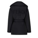 FENDI DOWN JACKET BLACK NYLON JACKET