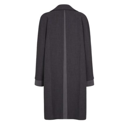 FENDI OVERCOAT GRAY NATTÉ FABRIC CAR COAT