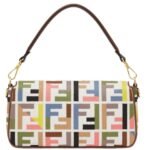 FENDI BAGUETTE CANVAS BAG WITH MULTICOLOR FF EMBROIDERY