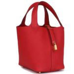 HERMÈS PICOTIN LOCK 18 VERMILLION CLEMENCE GOLD HARDWARE