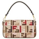 FENDI BAGUETTE CANVAS BAG WITH MULTICOLOR FF EMBROIDERY