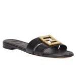 FENDI FFOLD LEATHER SANDALS