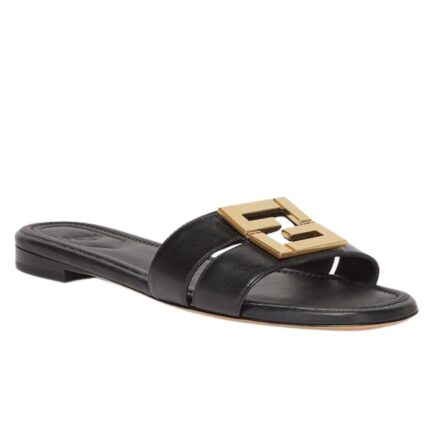 FENDI FFOLD LEATHER SANDALS