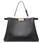 FENDI PEEKABOO SOFT LARGE LEATHER BAG