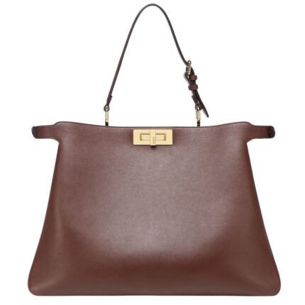 FENDI PEEKABOO SOFT LARGE LEATHER BAG