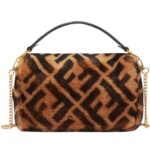 FENDI BAGUETTE MINI BROWN SHEEPSKIN BAG