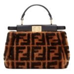 FENDI PEEKABOO MINI BROWN SHEEPSKIN BAG