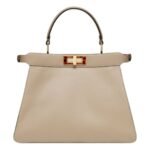 FENDI PEEKABOO ISEEU MEDIUM DOVE GRAY CALFSKIN BAG