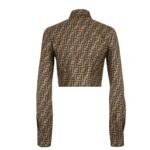 FENDI TOP BROWN FF TWILL TOP