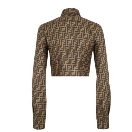 FENDI TOP BROWN FF TWILL TOP
