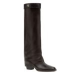 FENDI SHOW BURGUNDY LEATHER HIGH-HEELED BOOTS