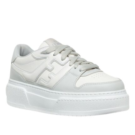FENDI LEATHER PLATFORM LOW-TOPS