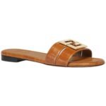 FENDI FFOLD LEATHER SANDALS