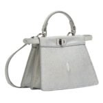 FENDI PEEKABOO ISEEU PETITE IRIDESCENT SILVER COLOR STINGRAY BAG