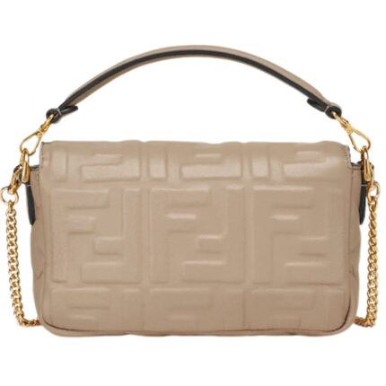 FENDI BAGUETTE MINI NAPPA LEATHER BAG WITH FF MOTIF