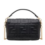 FENDI BAGUETTE MINI NAPPA LEATHER BAG WITH FF MOTIF