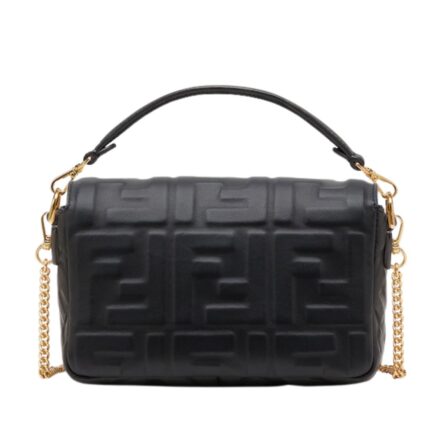 FENDI BAGUETTE MINI NAPPA LEATHER BAG WITH FF MOTIF