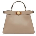 FENDI PEEKABOO ISEEU SMALL DOVE GRAY CALFSKIN BAG