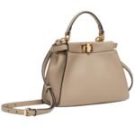 FENDI PEEKABOO MINI DOVE GRAY LEATHER BAG