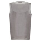 FENDI TOP GRAY PRINTED ORGANZA TOP