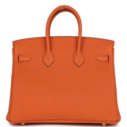 HERMÈS BIRKIN 25 ORANGE TOGO GOLD HARDWARE