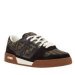 FENDI MATCH CANVAS LOW-TOPS SUEDE