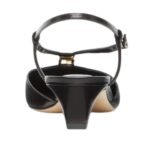 FENDI FFOLD LEATHER LOW-HEELED SLINGBACKS