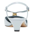 FENDI FFOLD LEATHER LOW-HEELED SLINGBACKS