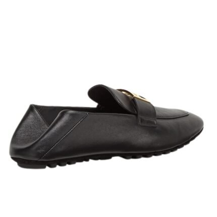 FENDI BAGUETTE BLACK LEATHER LOAFERS