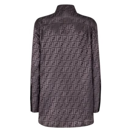 FENDI SHIRT DARK PURPLE FF SILK SHIRT