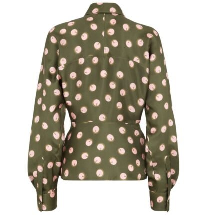 FENDI SHIRT GREEN PRINTED SILK SHIRT
