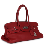 PRE-OWNED HERMÈS SHOULDER BIRKIN 42 JPG ROUGE VIF CLEMENCE PALLADIUM HARDWARE