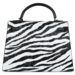CUSTOM ZEBRA SWAROVSKI CRYSTAL HERMÈS KELLY SELLIER 32 BLACK EPSOM PALLADIUM HARDWARE