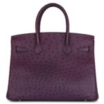 PRE-OWNED HERMÈS BIRKIN 30 VIOLET OSTRICH PALLADIUM HARDWARE