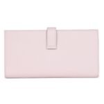HERMÈS BEARN GUSSET LONG WALLET MAUVE PALE EPSOM PALLADIUM HARDWARE