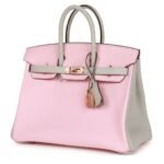 HERMÈS SPECIAL ORDER (HSS) BIRKIN 25 ROSE SAKURA AND GRIS PERLE CHEVRE MYSORE ROSE GOLD HARDWARE