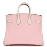 HERMÈS SPECIAL ORDER (HSS) BIRKIN 25 ROSE SAKURA AND NATA SWIFT PERMABRASS HARDWARE