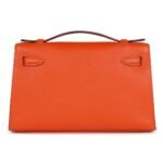 PRE-OWNED HERMÈS KELLY POCHETTE FEU EPSOM PALLADIUM HARDWARE