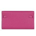 HERMÈS KELLY WALLET TO GO ROSE POURPRE CHEVRE PALLADIUM HARDWARE