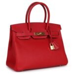 PRE-OWNED HERMÈS BIRKIN 30 ROUGE CASAQUE EPSOM GOLD HARDWARE