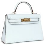 HERMÈS KELLY SELLIER 20 BLEU BRUME CHEVRE GOLD HARDWARE