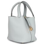 HERMÈS PICOTIN LOCK 22 BLEU PALE CLEMENCE GOLD HARDWARE