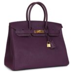 PRE-OWNED HERMÈS BIRKIN 35 CASSIS FJORD GOLD HARDWARE