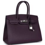 HERMÈS BIRKIN SELLIER 30 CASSIS MADAME PALLADIUM HARDWARE