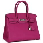 PRE-OWNED HERMÈS BIRKIN 30 ROSE POURPRE TOGO PALLADIUM HARDWARE