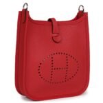 HERMÈS EVELYNE TPM VERMILLION CLEMENCE PALLADIUM HARDWARE