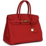 PRE-OWNED HERMÈS BIRKIN 30 GERANIUM TOGO GOLD HARDWARE