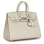HERMÈS BIRKIN SELLIER 25 CRAIE EPSOM PALLADIUM HARDWARE